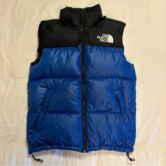 North Face Vintage Puffer Vest 700 Goose Down Black and Blue - Picture 2 of 8